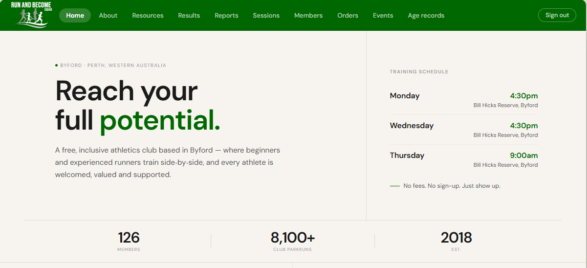 Run and Become website
